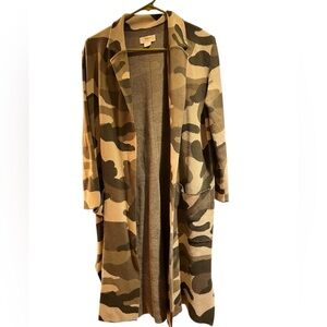 Maeve long camo cardigan